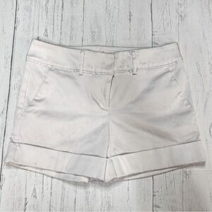 New York & Company White Bermuda Shorts Tailored Cotton Blend
